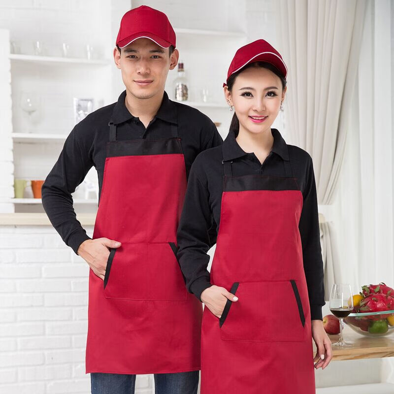 CHEF APRON antifouling coffee restaurant fast food restaurant kitchen work apron hanging neck waiter and waitress apron long style