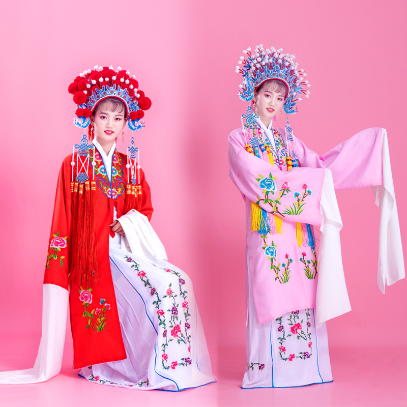 [performance costume] opera costume Beijing Opera costume female Huadan ancient costume Yue Opera new performance headdress opera water sleeve Drama Singing Costume