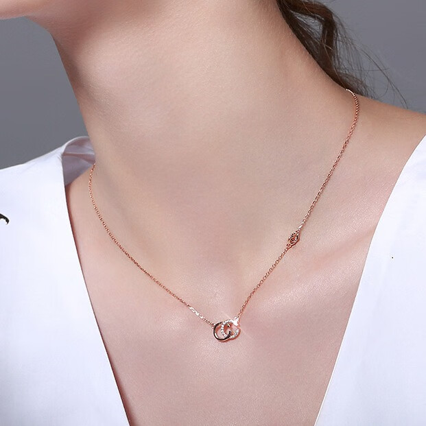 T400 双C字母银项链