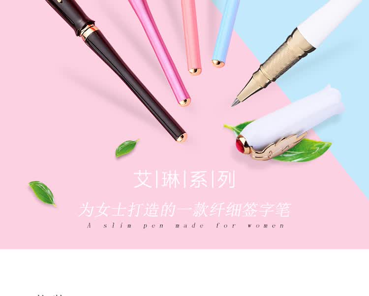 Pimio Ballpoint Pen, Business Office Signing Pen, Birthday Gift for Women And Adults, Signature Pen for Students' Handwriting Practice, 0.5mm Ailin Series 986 Pearl Blue 2