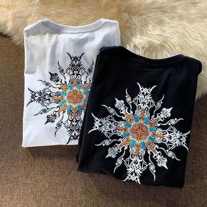 Longyouku flagship store high quality cotton clothes short sleeve summer new male and female students American hip-hop T-shirt European and American T-shirt trend