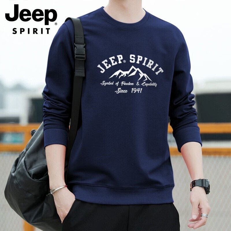 Jeep Jeep long sleeved sweater men's 2022 new youth leisure comfortable round neck men's top