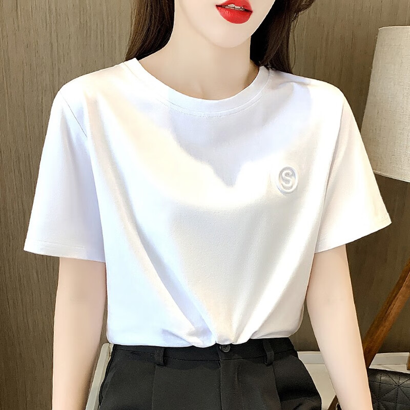 Red Dragonfly short sleeved T-shirt women's Korean version foreign style early spring and summer 2022 new fashion versatile thin women's T-shirt bottom shirt top fashion trend