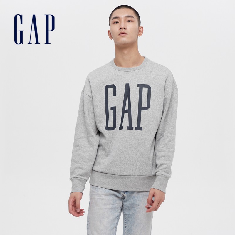 Gap men's and women's logo carbon soft abrasive fleece sports sweater 619782 spring new couple's top