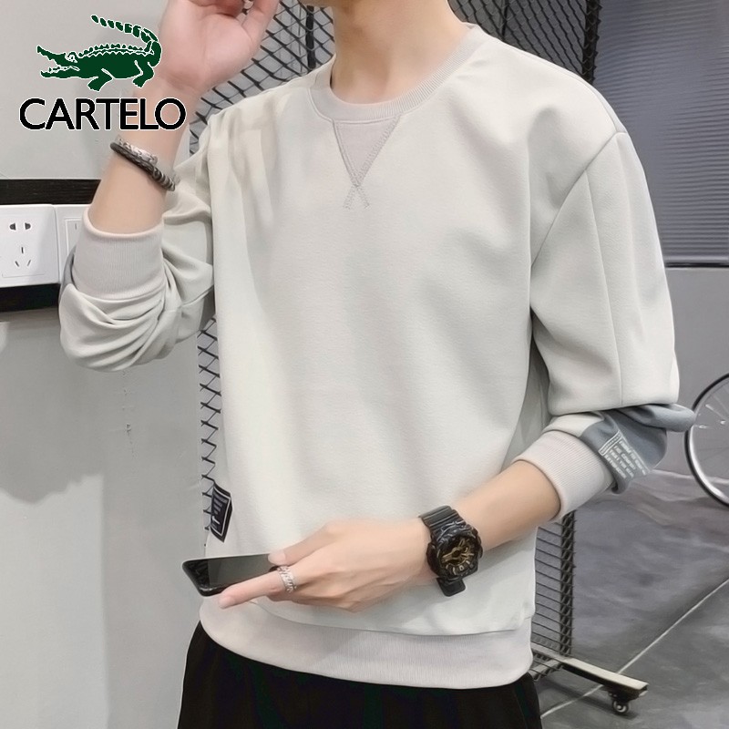 Cadillac crocodile sweater men's 2022 spring new men's Korean version trend long sleeve round neck T-shirt trend versatile bottoming shirt national trend men's clothes
