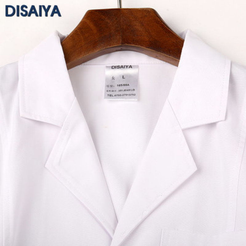 Di Saiya white coat Long Sleeved nurse clothes embroiderer beauty salon doctor clothes work clothes pants suit women and men