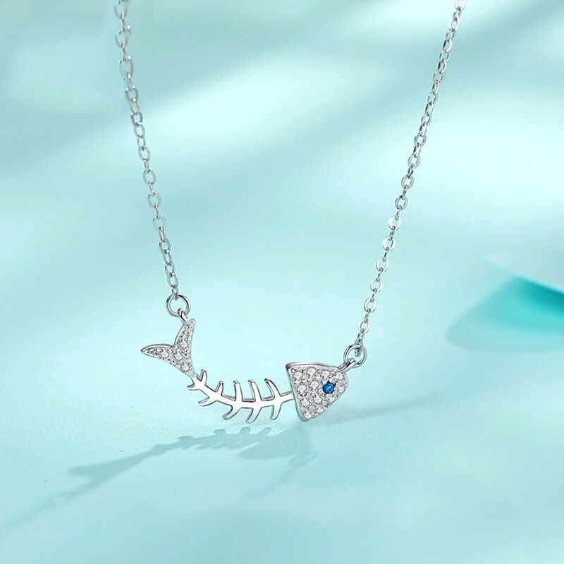 花影 鱼骨925银项链