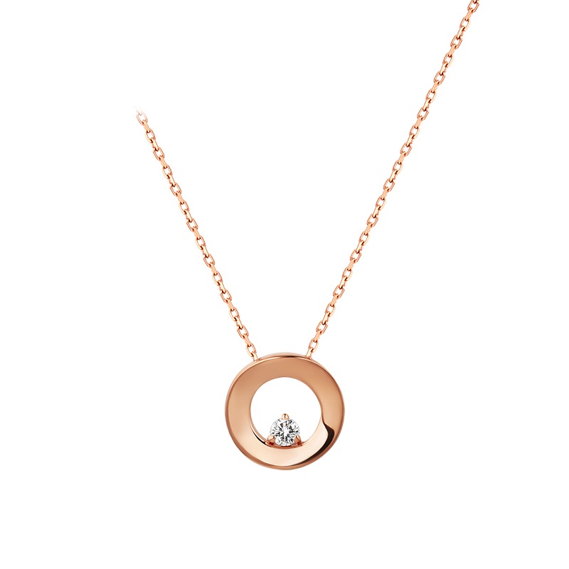 I Do 玫瑰金钻石项链