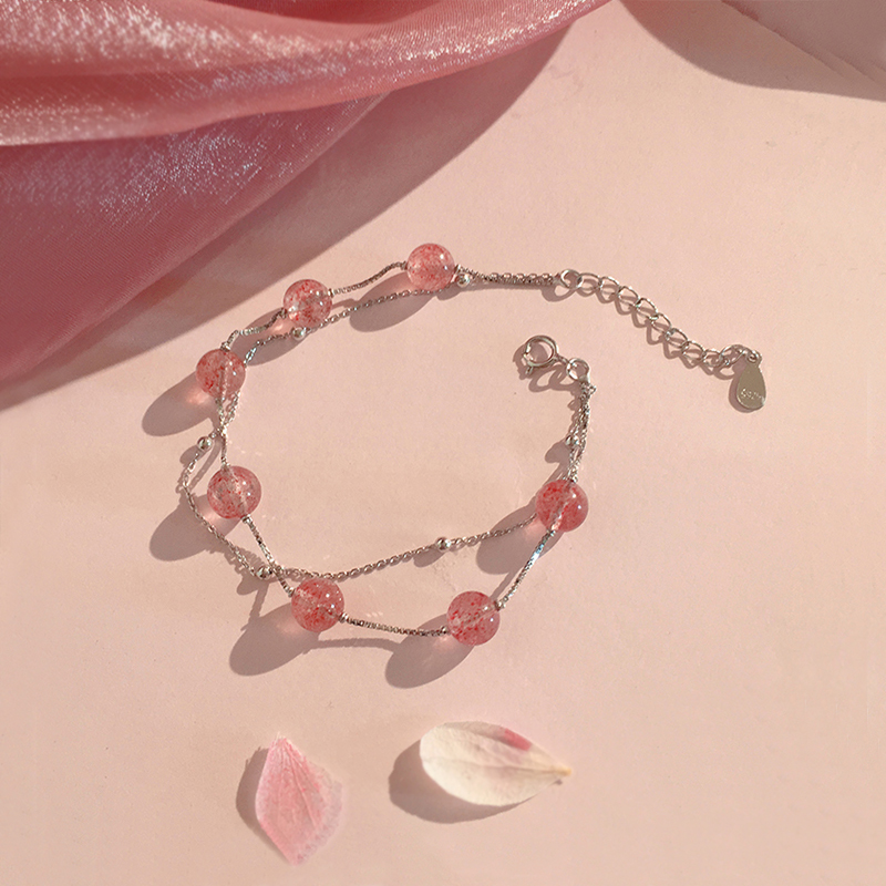 本美 草莓水晶 手链