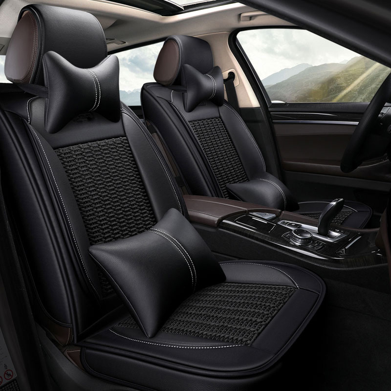 乔蒂 商务风冰丝皮革汽车座垫