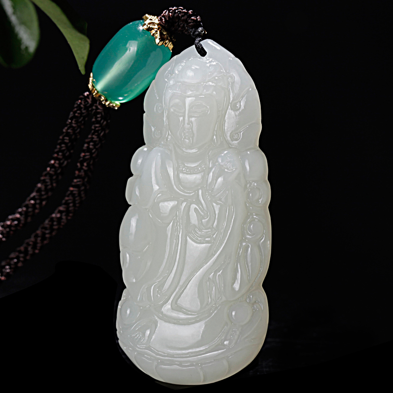 珪宝白色观音吊坠