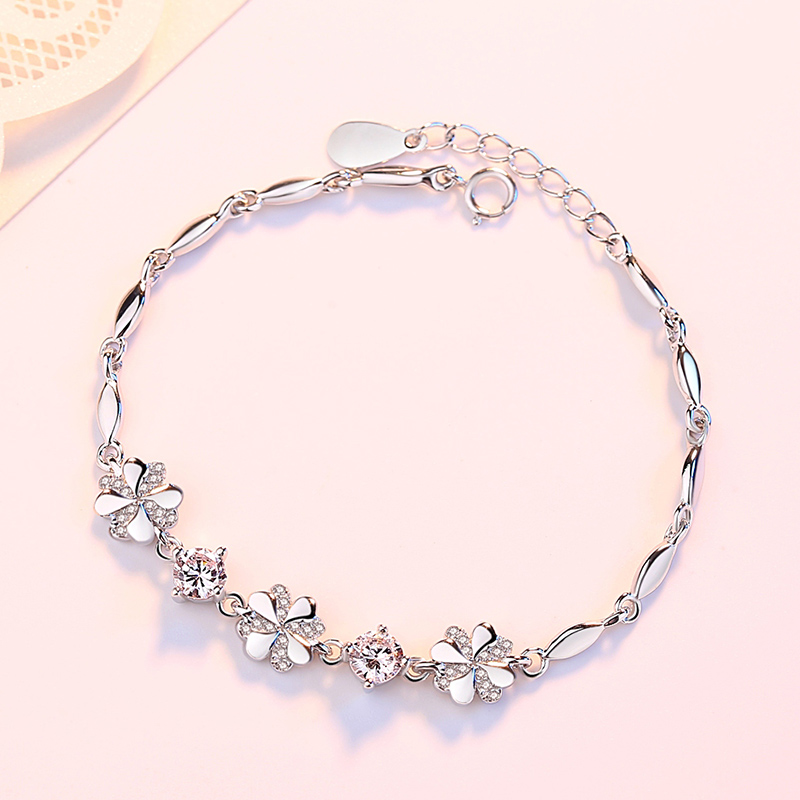 妙选 女士清新范银手链