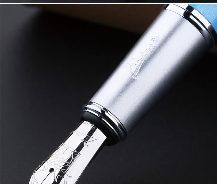 Pimio Fountain Pen, Signature Pen, Business Office Gift, Adult Student Handwriting Practice, Birthday Gift for Men And Women, Iridium Gold Ink Pen, 916 Light Blue 12