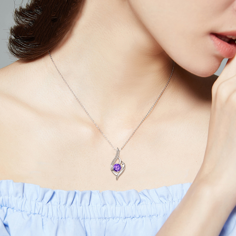 心浪 天然紫水晶项链