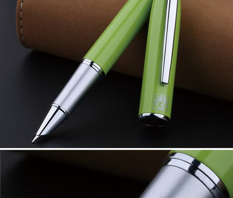 Pimio Fountain Pen, Signature Pen, Financial Extra Fine 0.38mm, Business Office Gift, Adult Student Calligraphy Practice, Birthday Gift for Men And Women, 916 Light Green Color 13