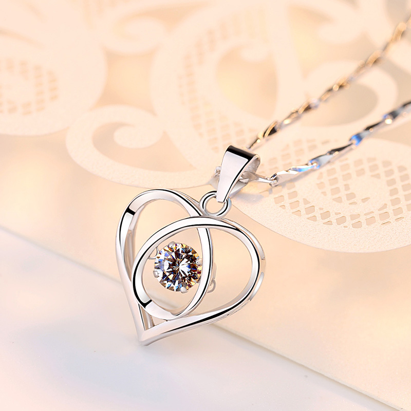 妙选 S999纯银心形项链