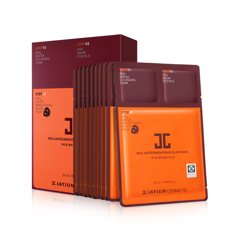 捷俊黑色水光三部曲面膜