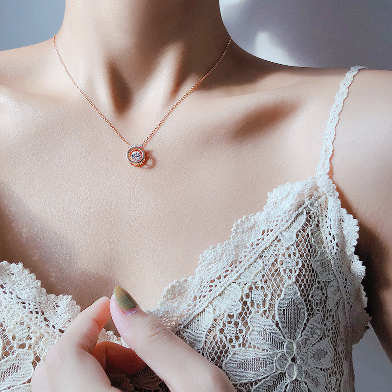 缔晶跳动的心锁骨链