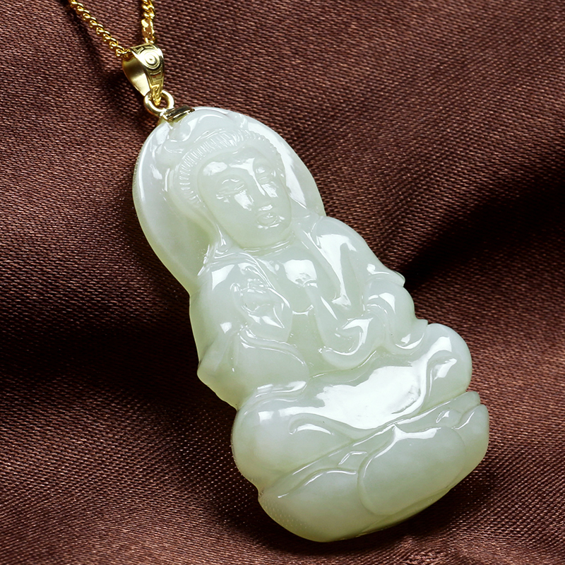 印象眸和田玉观音吊坠