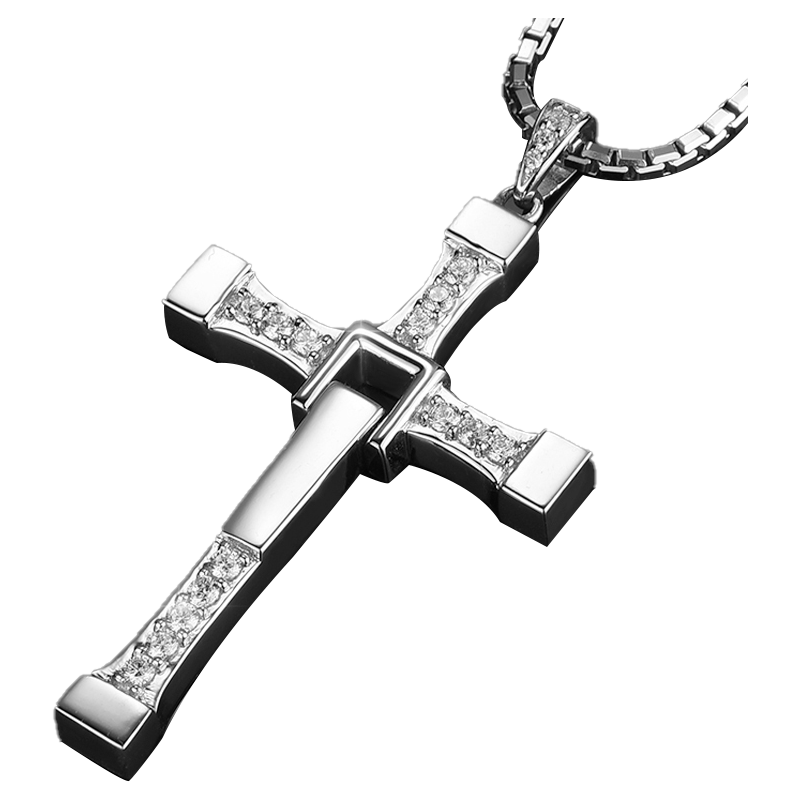 铭扬饰海十字架银项链