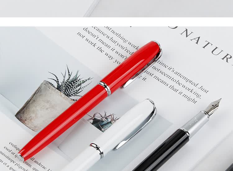 Pimio Fountain Pen, Signature Pen with Extra Fine EF Nib, Business Office Gift, Adult Student Calligraphy Practice Pen, Birthday Gift for Men And Women, Malaga Series 916 White 16