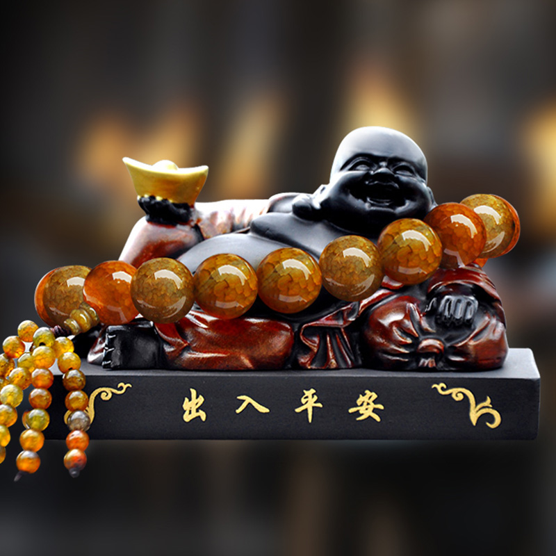 嘉牧活性炭雕弥勒佛摆件