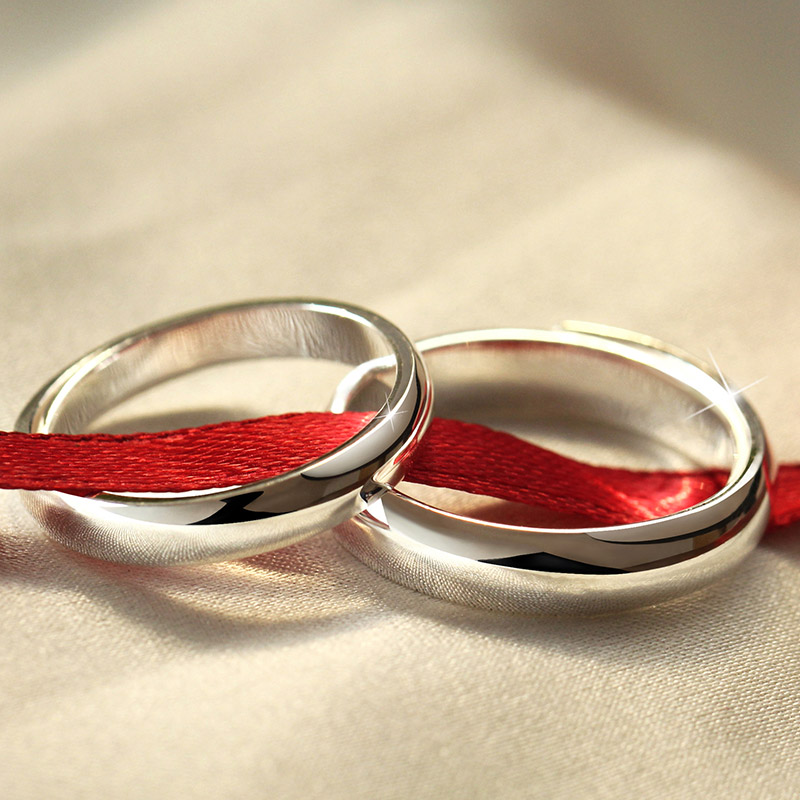 炙真银楼 光面情侣对戒