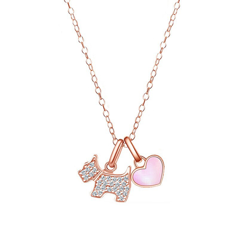 AGATHA小狗爱心项链