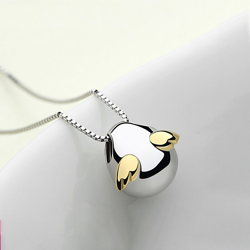 筑梦银 天使蛋项链