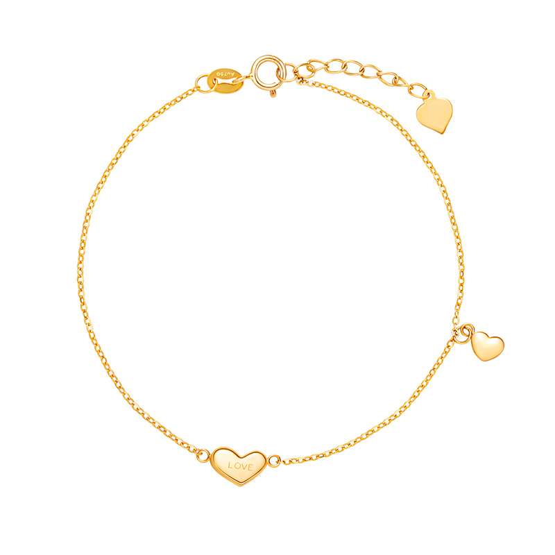 范琦珠宝 玫瑰金心形手环