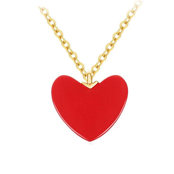 范琦珠宝小红心吊坠锁骨链