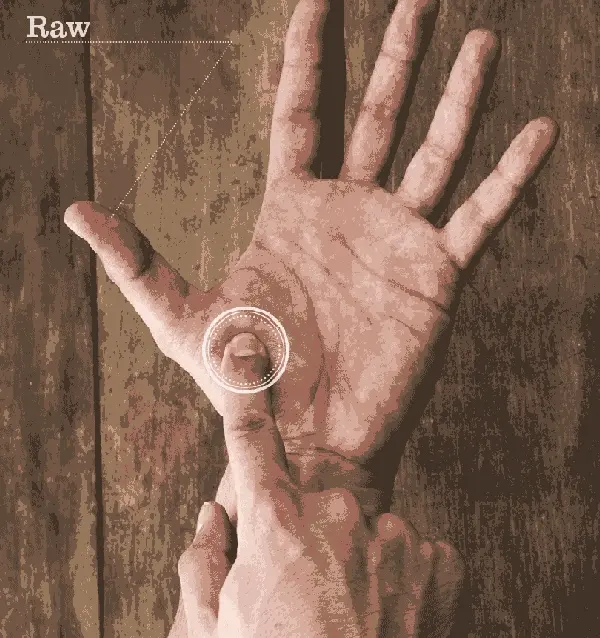 中指轻扣拇指→五分熟左手无名指轻扣拇指→七分熟左手小指轻扣拇指