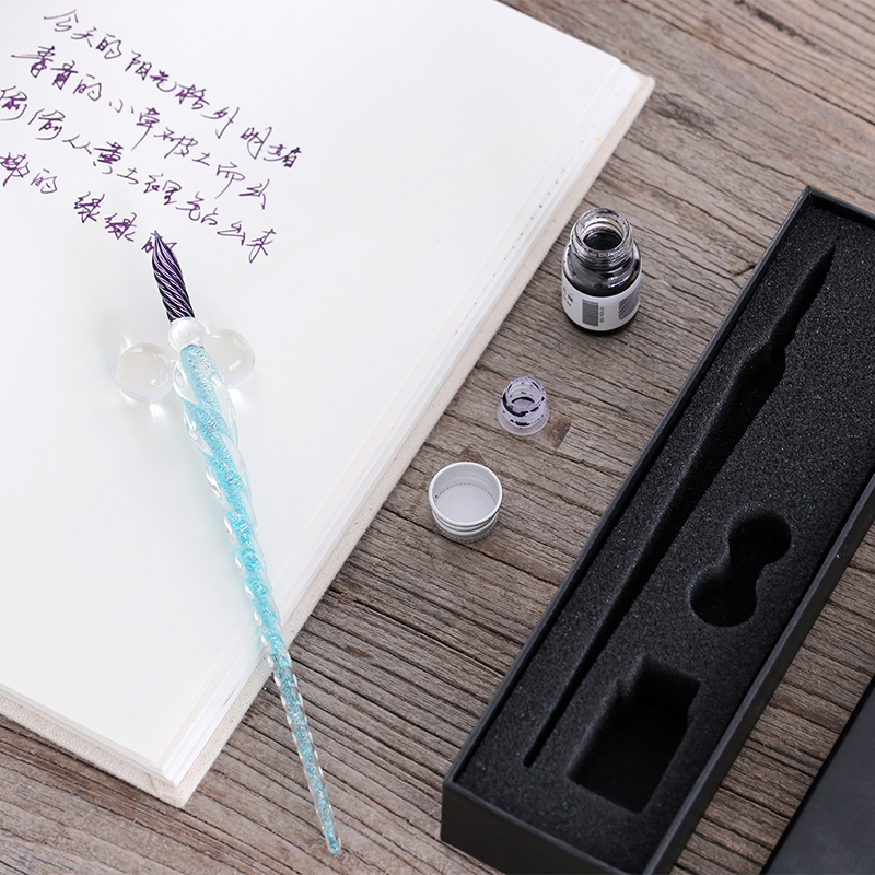 为伴渐变色樱花水晶笔