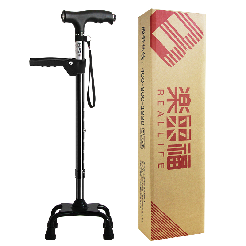 乐来福四脚拐棍 老人拐杖