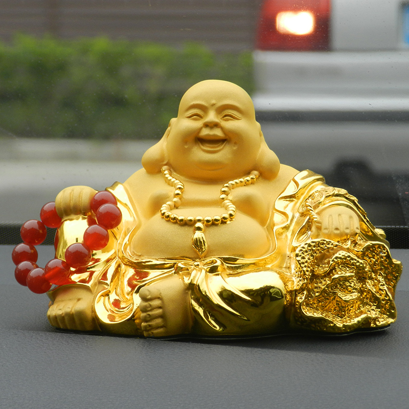 宏途好运 白菜弥勒佛汽车摆件