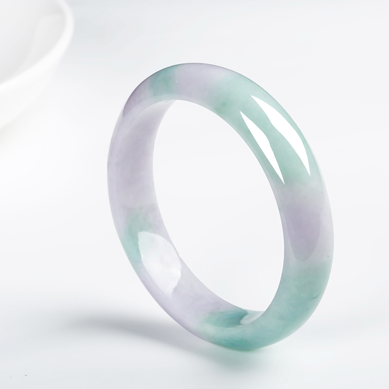 天然 糯种飘阳绿 翡翠手镯