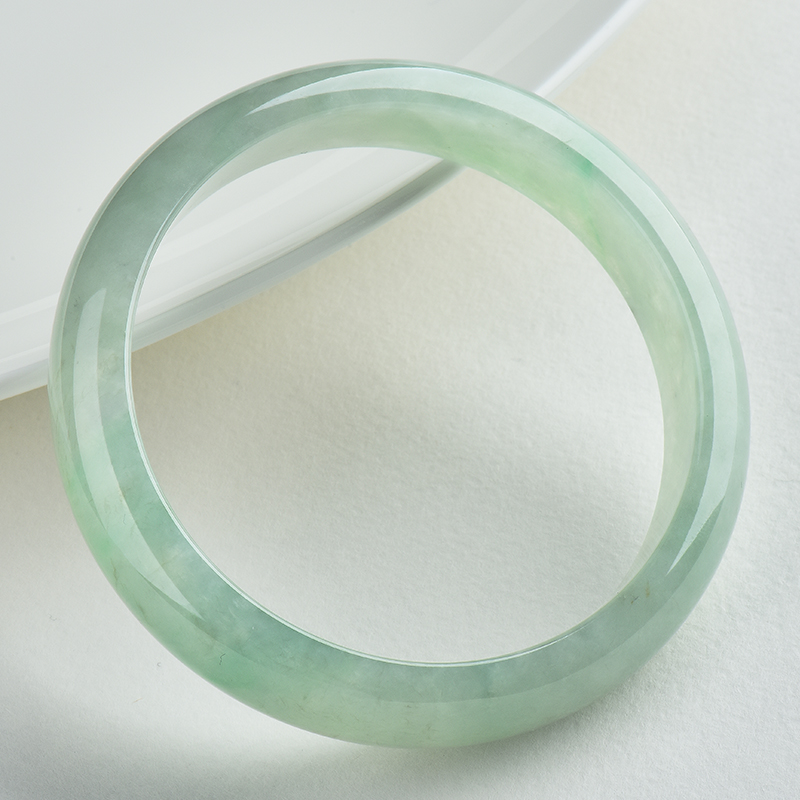 玉萌色 冰种飘花 翡翠手镯