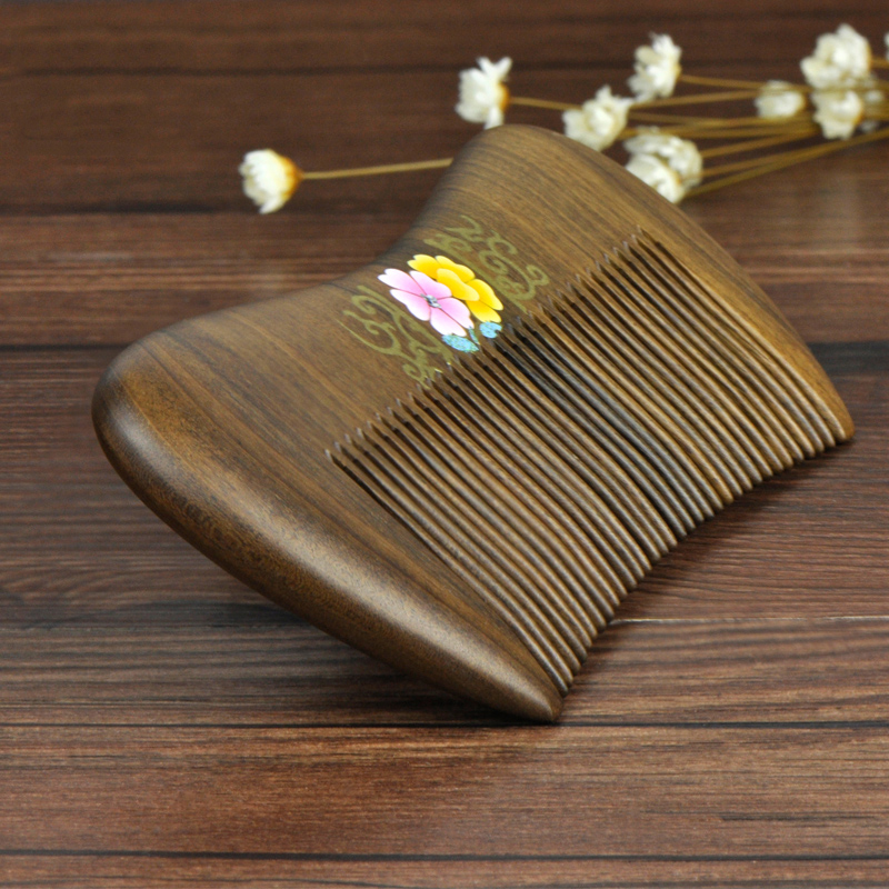 虞美人 沉贵宝漆艺木梳