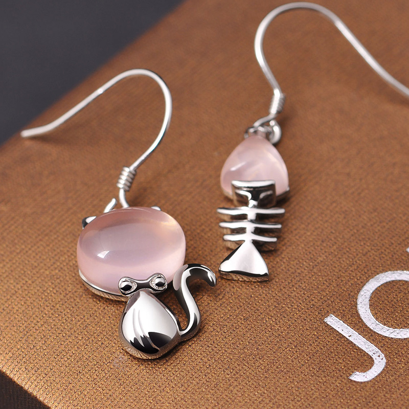 JOLEE猫吃鱼造型耳环