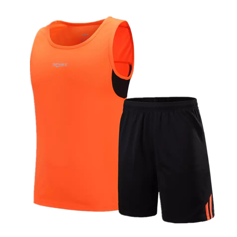 Summer sleeveless shooting suit T-shirt sports suit men's shorts breathable sweat absorbing fast drying vest running track and field fitness casual basketball suit