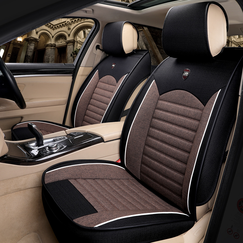 南极人仿亚麻全包汽车坐垫