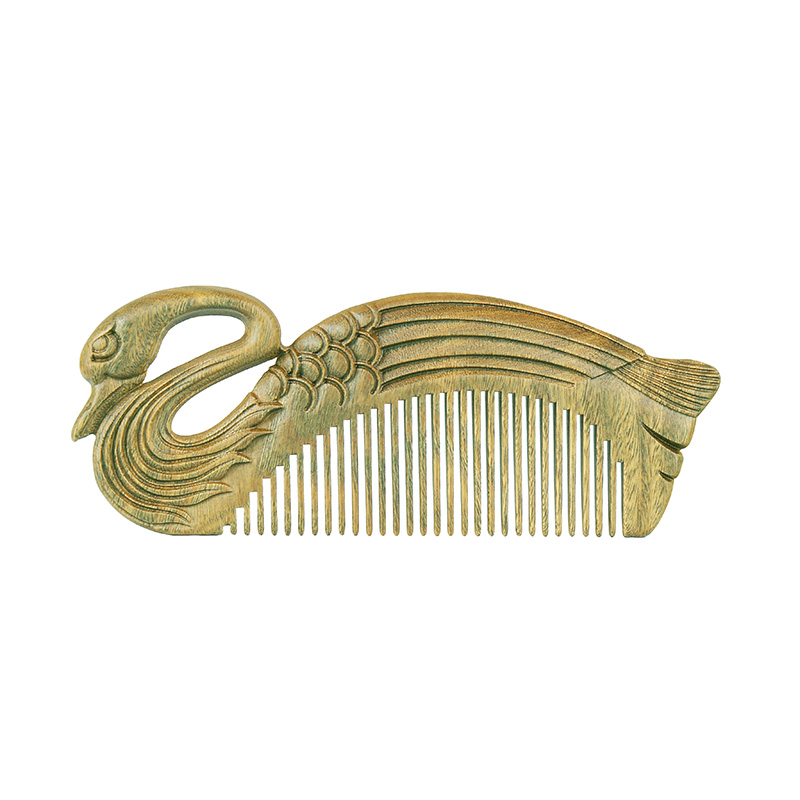 周广胜 天然绿檀 木梳子