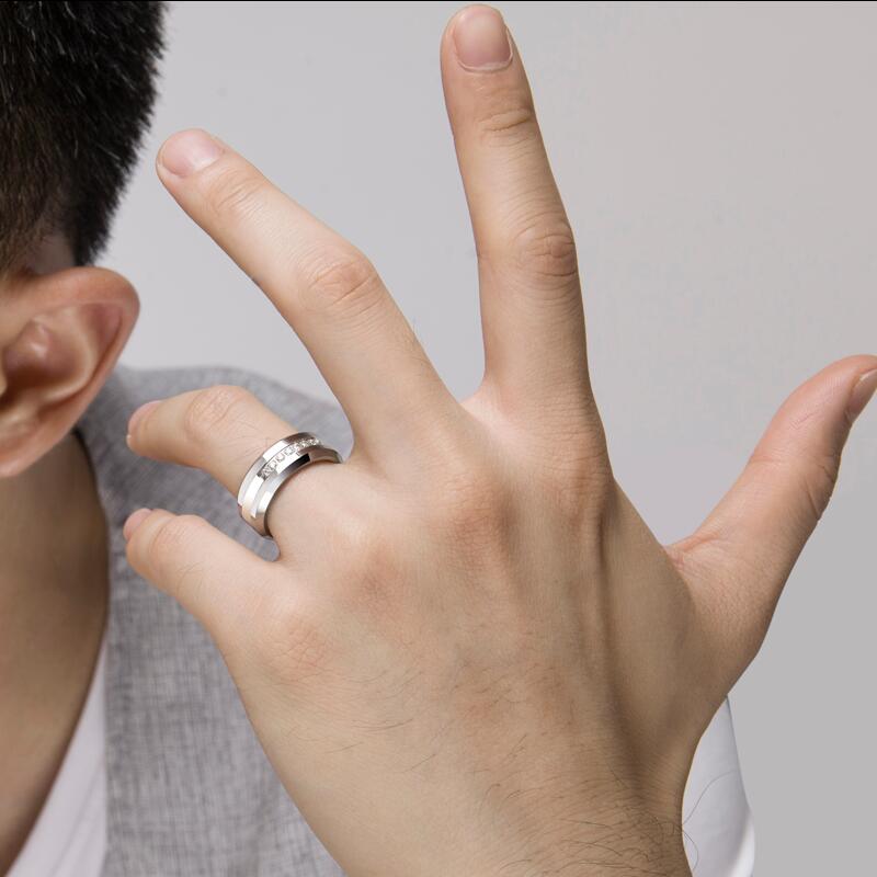 飒雅 钨金防磨损不褪色戒指