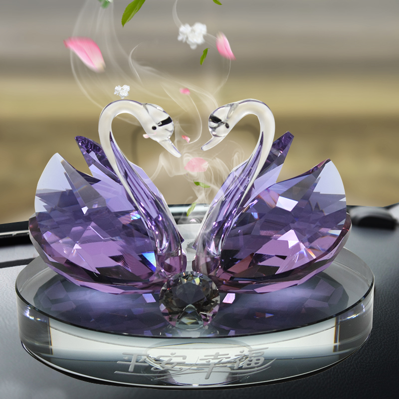 轩琉坊 水晶天鹅车载饰品