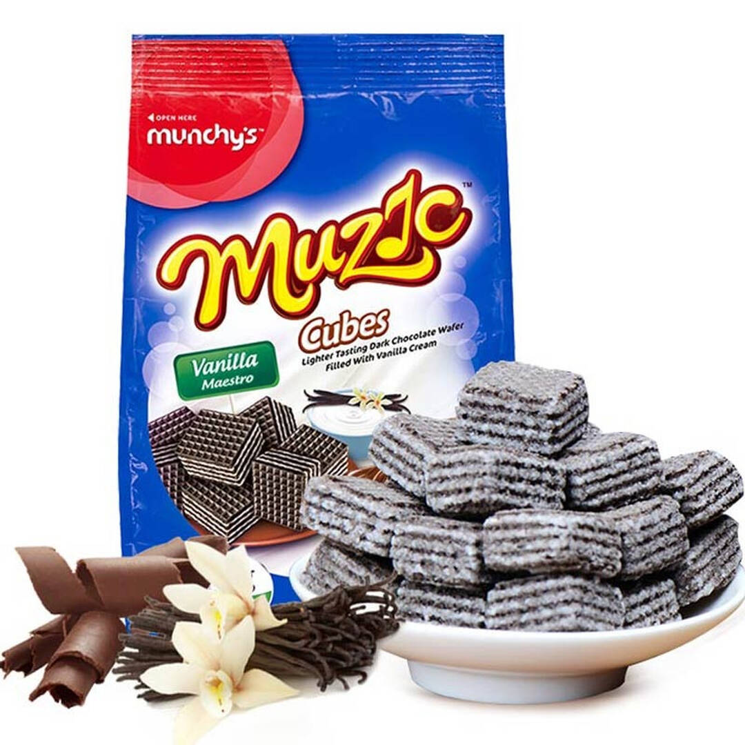 白菜价:马来西亚进口 munchys马奇新新 妙乐香草味夹心巧克力威化