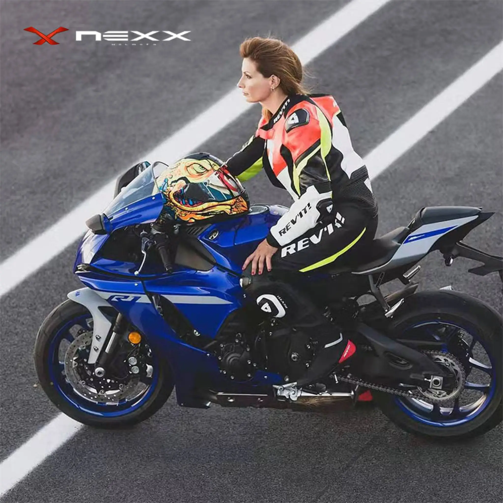 NEXXX NEXX SX.100R 欧洲原产大尾翼双镜片全盔3C认证深渊黄XL