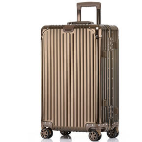 包打听铝镁合金拉杆箱行李箱复古登机箱海关锁密码箱 棕色 26寸898.00
