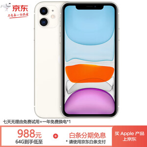 苹果11 Apple iphone11 苹果11二手 国行全网通 4G双卡双待 二手苹果手机 白色 11-128G【国行双卡全网通+赠豪华大礼包】 95新