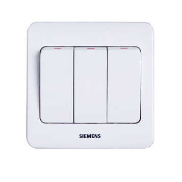 限时达】西门子(siemens)三开单控 三联单控开关面板远景雅白开关插座