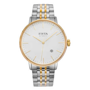 飞亚达(fiyta)手表 经典系列手表男士机械表 钢带日历商务腕表 白盘